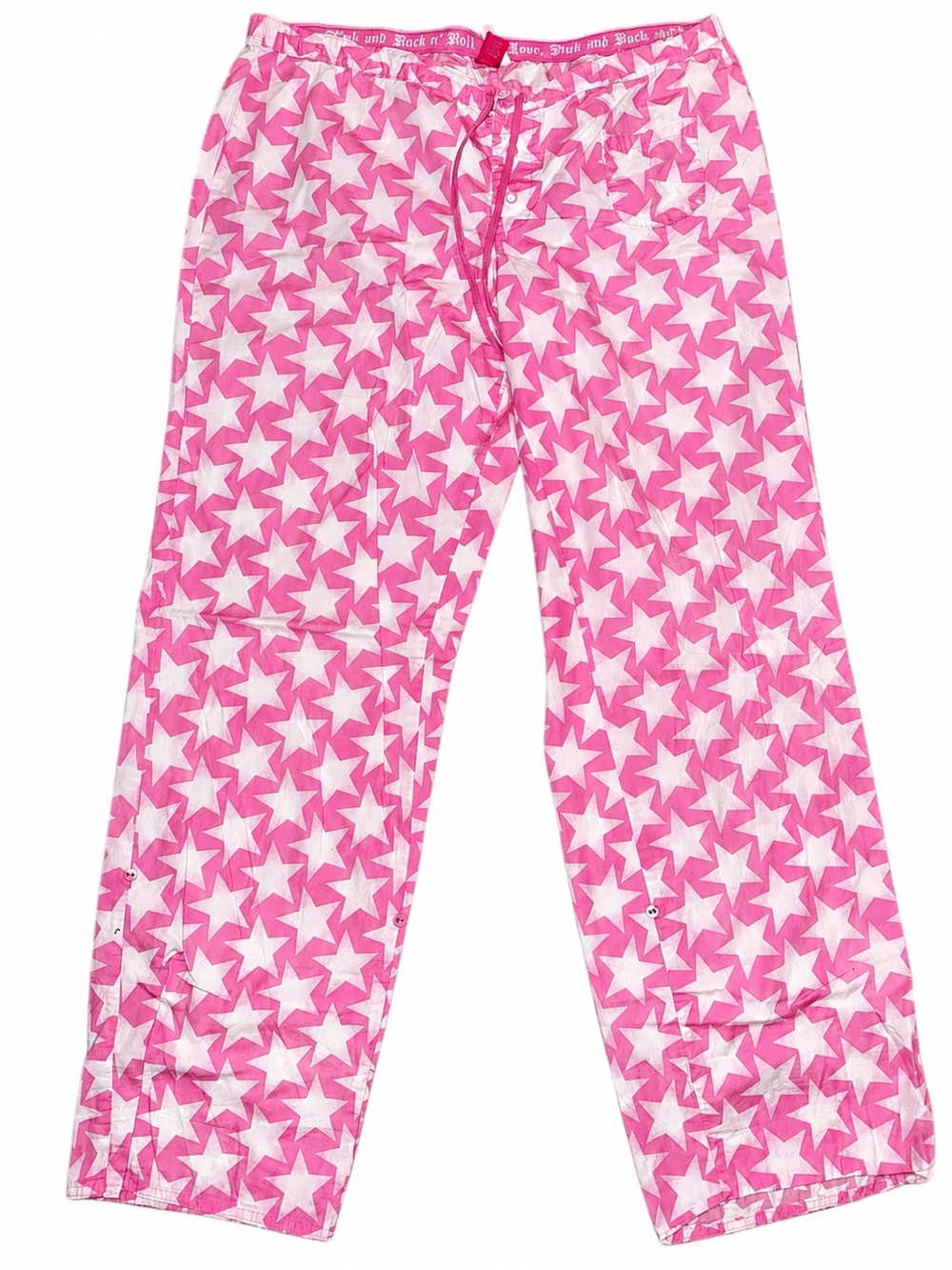 Vintage VS PINK Y2K Star Print Wide Leg Pajama Pants 100% Cotton